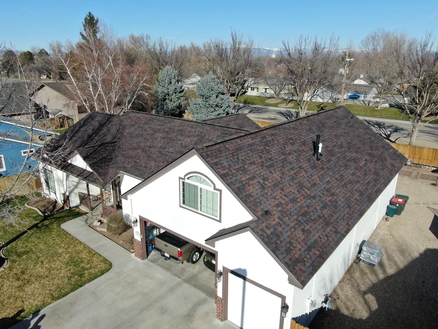 Roof replacement and gutters on a Treasure Valley residence
