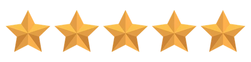 Five gold stars illustrating Superior Gutter and Roofing Google score