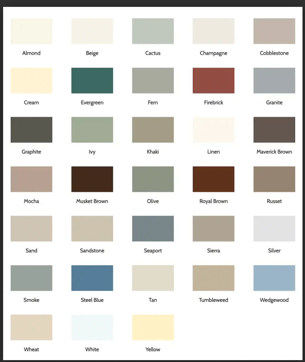 Norandex Gutter Color Options